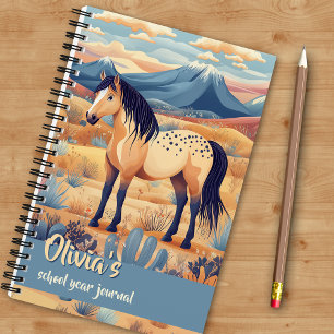 Buckskin Horse Desert Mountains Journaling Meisjes Notitieboek