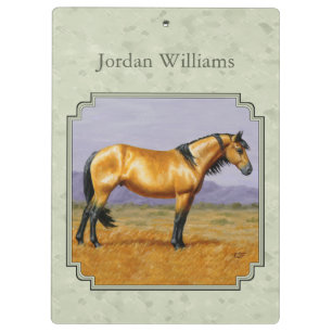 Buckskin Horse Mustang Stallion Sage Green Klembord