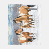 Buckskin Paint Horses in sneeuw Fleece Deken (Voorkant)