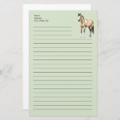 Buckskin Pinto Dun Paint Horse Staillion Briefpapier (Voorkant / Achterkant)