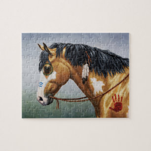 Buckskin Pinto Native American War Horse Legpuzzel