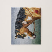 Buckskin Pinto Native American War Horse Legpuzzel (Verticaal)