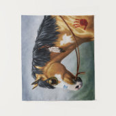 Buckskin Pinto Native American War Horse Wandkleed (Voorkant)