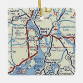 Bucksport Maine  Map Keramisch Ornament (Voorkant)