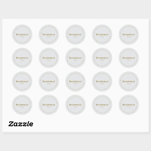 Buckwheat-Free Request Sticker, Light-gray - Brown Ronde Sticker (Vel)