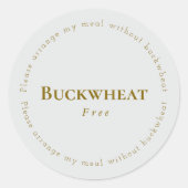 Buckwheat-Free Request Sticker, Light-gray - Brown Ronde Sticker (Voorkant)