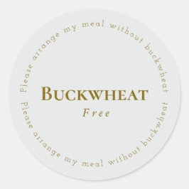 Buckwheat-Free Request Sticker, Light-gray - Brown Ronde Sticker