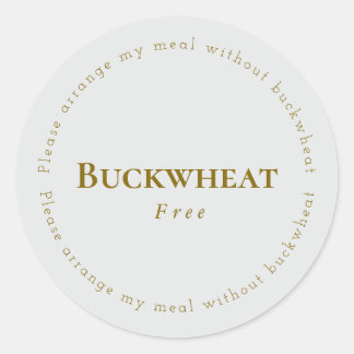 Buckwheat-Free Request Sticker, Light-gray - Brown Ronde Sticker