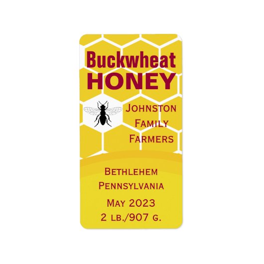 Buckwheat Honey Comb Etiket (Voorkant)