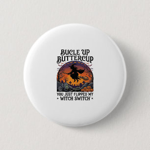 Bucle Omhoog Boterbloem Heks Schakelaar Halloween Ronde Button 5,7 Cm
