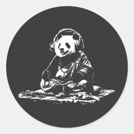 Buda Panda Ronde Sticker (Voorkant)