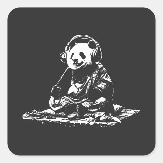 Buda Panda Vierkante Sticker (Voorkant)