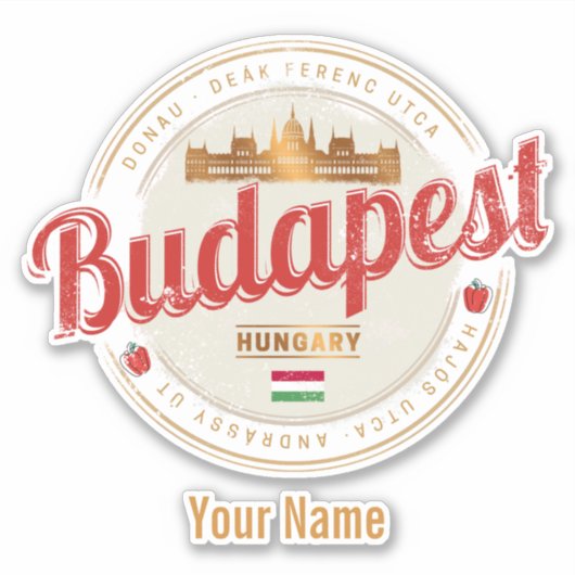Budapest Design Hongarije parlement Sticker (Voorkant)