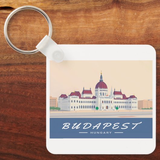 Budapest Hongarije Parlementsgebouw Reizen Sleutelhanger (Voorkant)