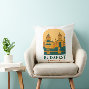Budapest Hongarije Vintage Reis Worp Kussen
