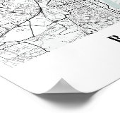 Budapest Hungary Blue Water Street Map Poster (Hoek)