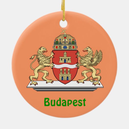 Budapest Hungary kerstversiering Keramisch Ornament (Achterkant)