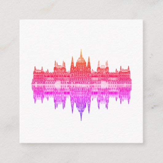 Budapest Hungary Parlement Architecture Sketch Informatiekaartje (Voorkant)
