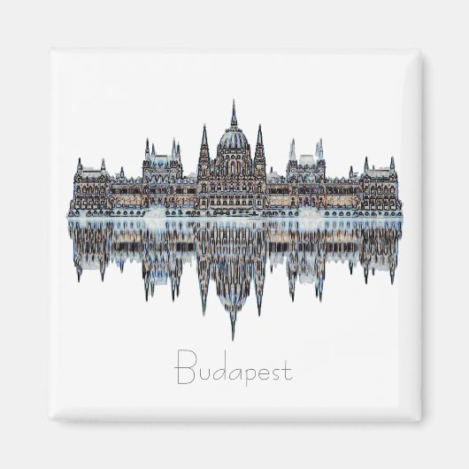 Budapest Hungary Parlementsarchitectuur Magnet Magneet (Voorkant)