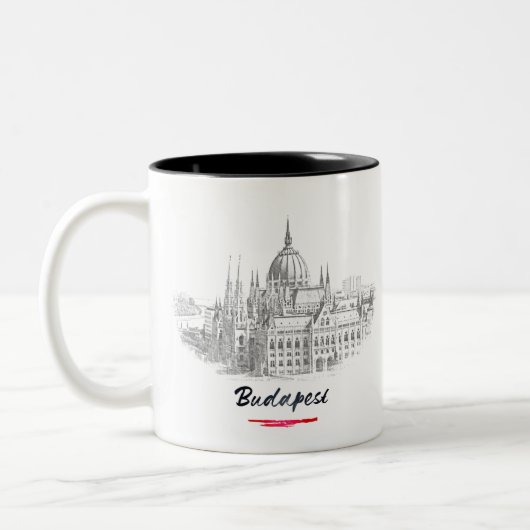 Budapest - Hungary - Parliament Tweekleurige Koffiemok (Links)