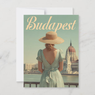 Budapest jaren 50 vintage reis briefkaart