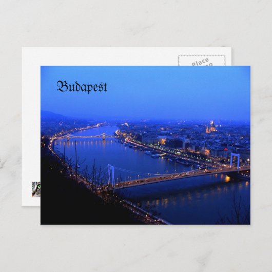 Budapest kilato, Budapest carte postale Danube (Devant / Derrière)