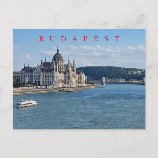 Budapest Parlement et le Danube vue carte postale (Devant)