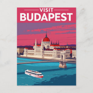 Budapest Parlement Retro Reizen Briefkaart
