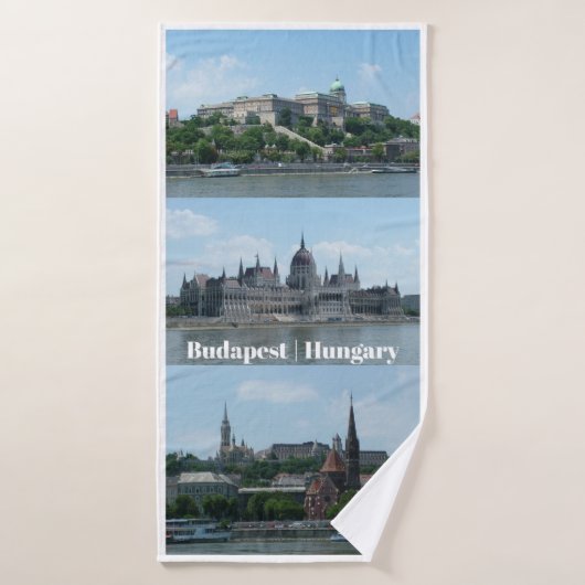 Budapest Photographies serviette de bain en texte  (Serviette de bain)