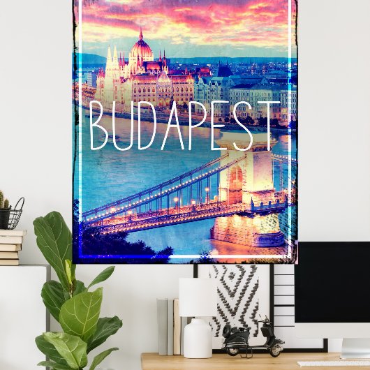 Budapest, Poster vintage (Bureau à domicile)