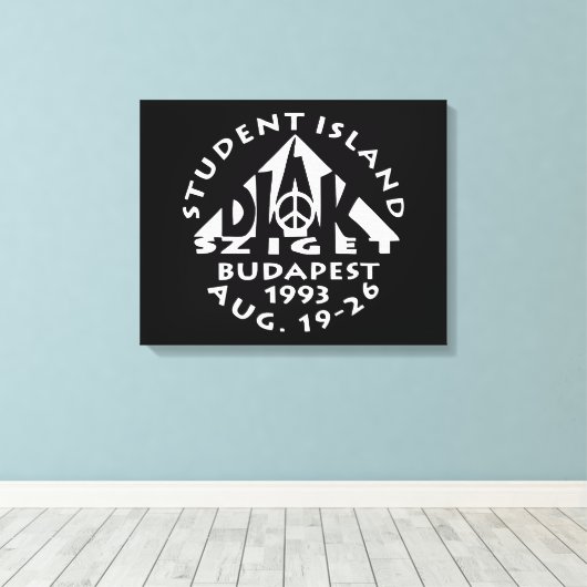 Budapest, Student Island, Diak Sziget, Rock poster Canvas Afdruk (Insitu (Houten vloer))