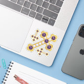 Budded Crosses met Faux Amethysts & Parels - Sticker (Laptop met iPhone)