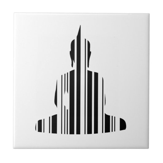 BUDDHA BAR CODE Boeddhistische Barcode Patroon Ont Tegeltje (Voorkant)