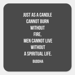 Buddha Candle Spirit Quote Vierkante Sticker
