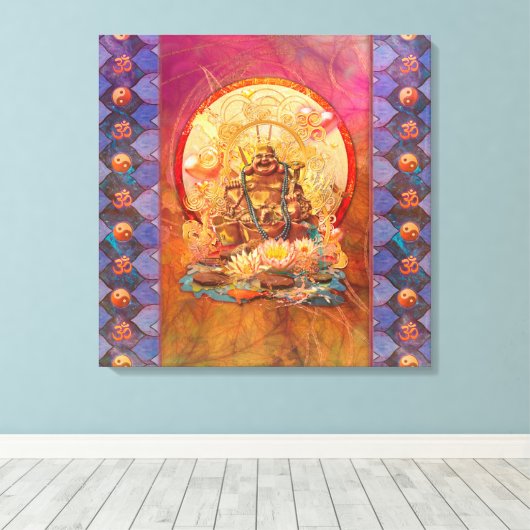 BUDDHA DE ENLIGHTEN ÉÉN CANVAS AFDRUK (Insitu (Houten vloer))