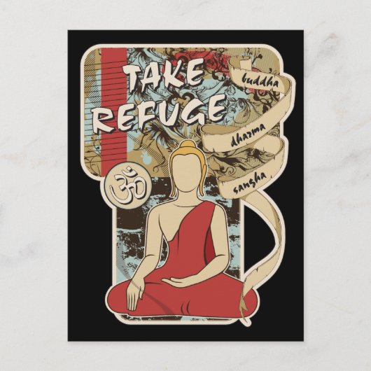 Buddha, Dharma en Sangha Briefkaart (Voorkant)