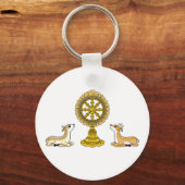 Buddha Dharma Wheel & Deers Sleutelhanger (Voorkant)
