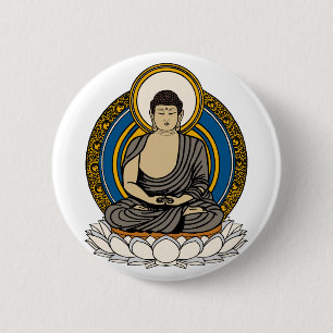 Buddha Dhyana Mudra Ronde Button 5,7 Cm