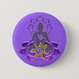 BUDDHA-energie   lichtviolet Ronde Button 5,7 Cm