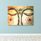 Buddha Eyes Waterverf Canvas Print (Insitu (Houten vloer))