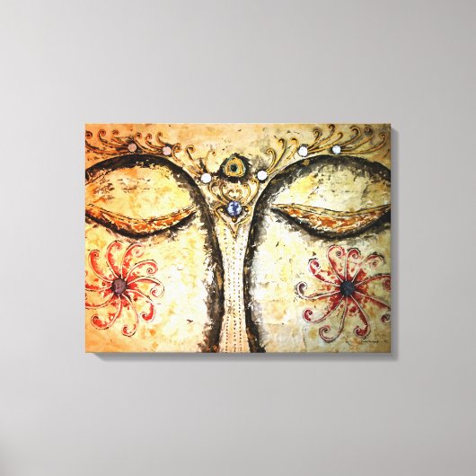 Buddha Eyes Waterverf Canvas Print (Voorkant)