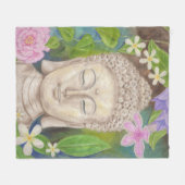 Buddha Flower fleece Deken (Voorkant (Horizontaal))