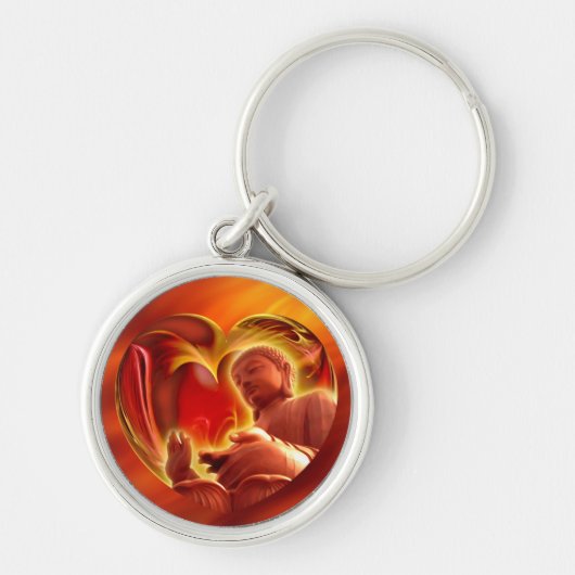 BUDDHA Hart | vuurrood Sleutelhanger (Voorkant)