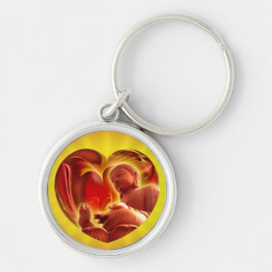 BUDDHA Heart gele shine Sleutelhanger