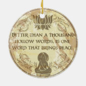 Buddha Hollow Words Keramisch Ornament (Achterkant)