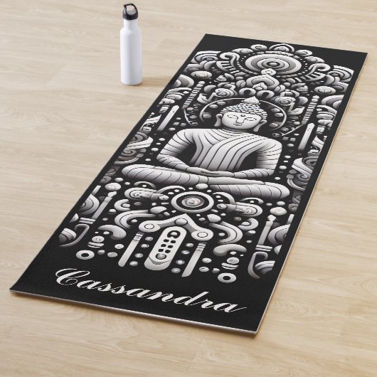 Buddha in black and white yogamat (In situ)