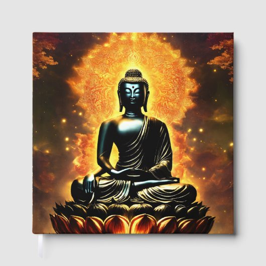 Buddha Logo White Lined Guest Book Gastenboek (Voorkant)