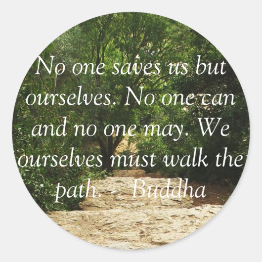Buddha Path Quote Ronde Sticker (Voorkant)