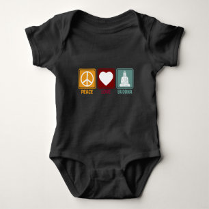Buddha Peace Love Retro Gift voor boeddhist Romper