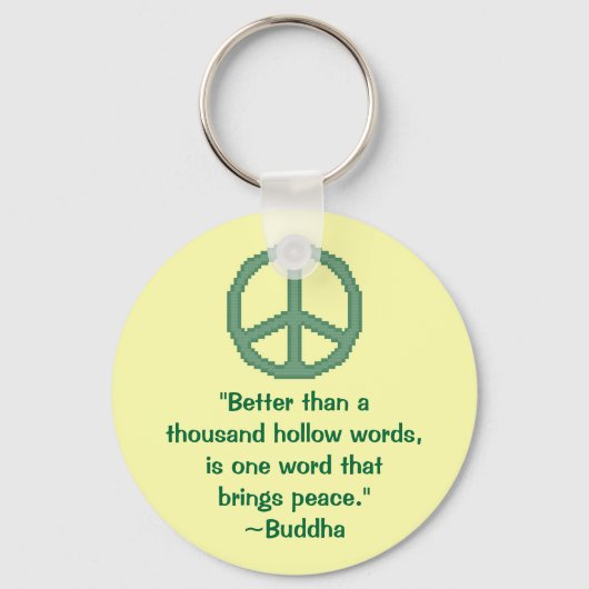 Buddha Peace Quote Sleutelhanger (Voorkant)